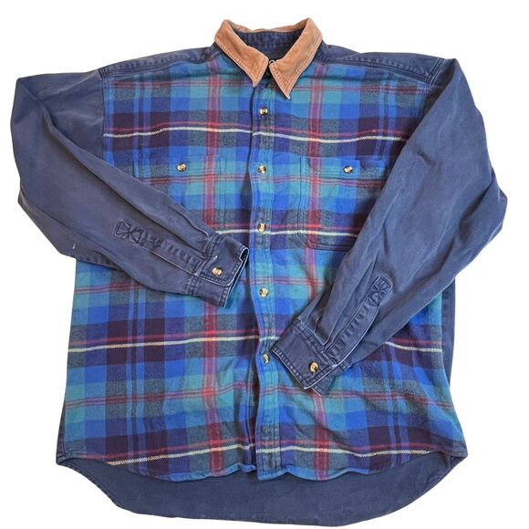 Vintage 955 Originals Button Up Shirt Mens Large Casual Comfy Flannel Denim Top - Picture 5 of 13